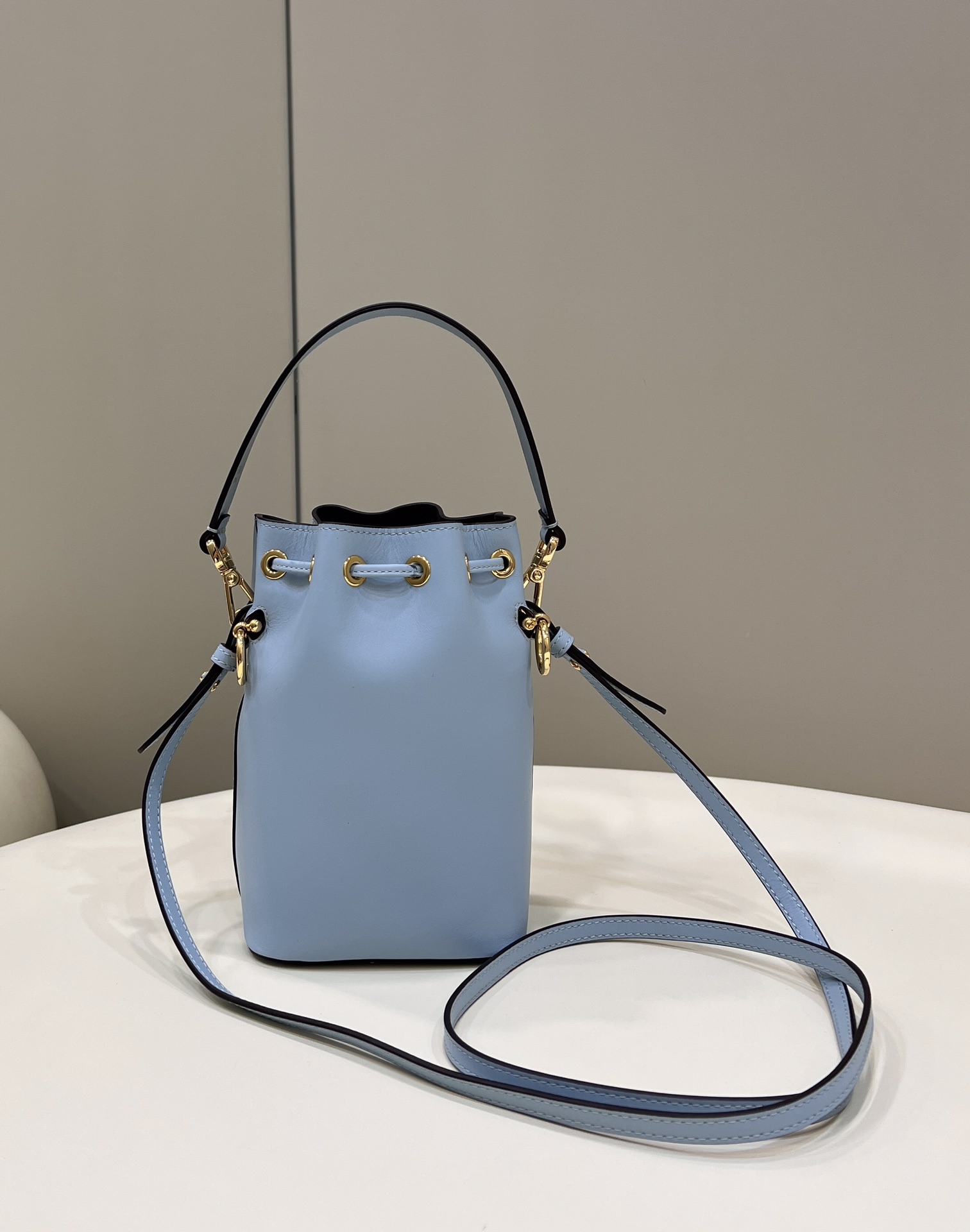 Fendi Mini Mon Tresor Leather Shoulder Bag Blue